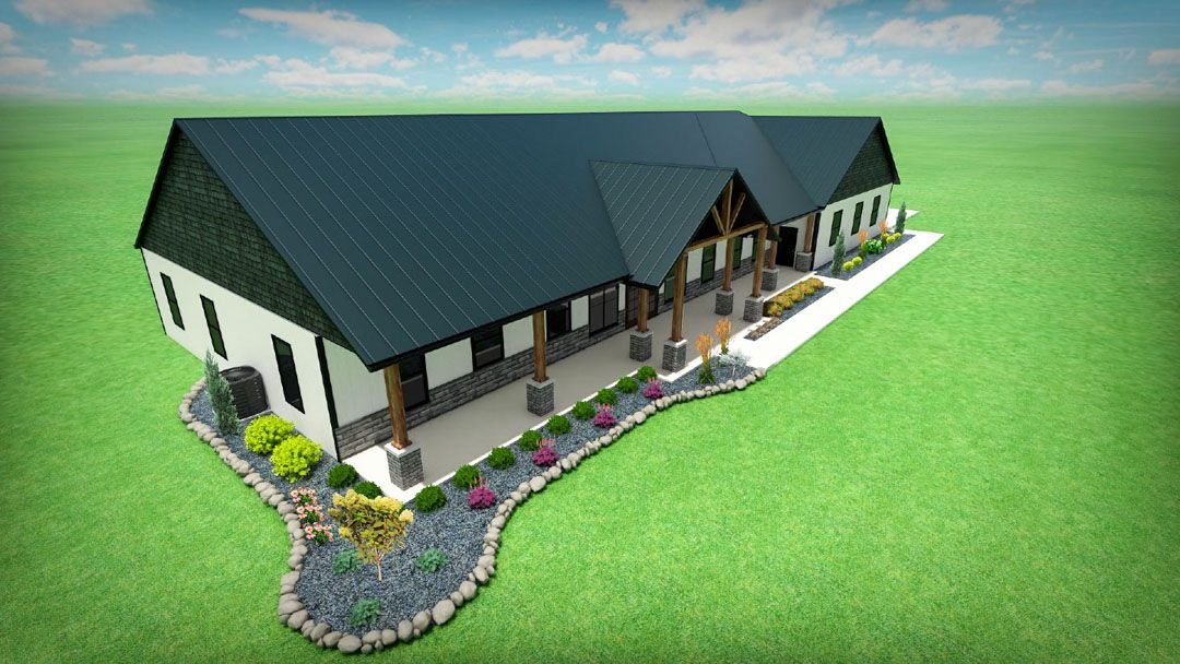 CAD landscape rendering created for a Treends Nursery client